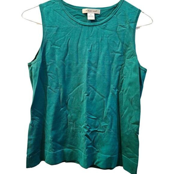 August Silk Green Top Size XL - Picture 1 of 3
